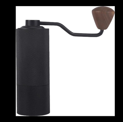 เครื่องบดกาแฟดำอลูมิเนียมด้ามสแตนเลสพร้อมเสี้ยน