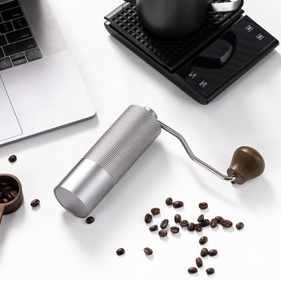 Single Dose Titanium Coating Aluminium Manual Coffee Beans Grinders Industry Conical Burr