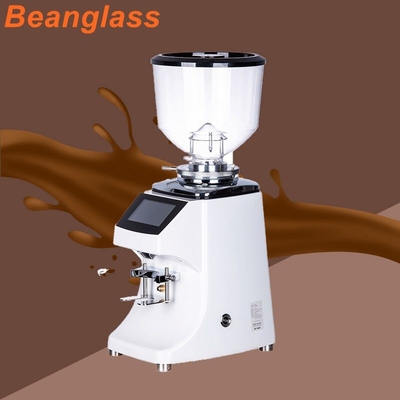 83mm Flat Burr Coffee Miller Electric Espresso Grinder สีขาว