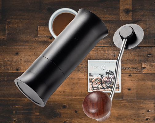 Conical Burr Wood Single Dose Manual Hand Crank เครื่องบดกาแฟ